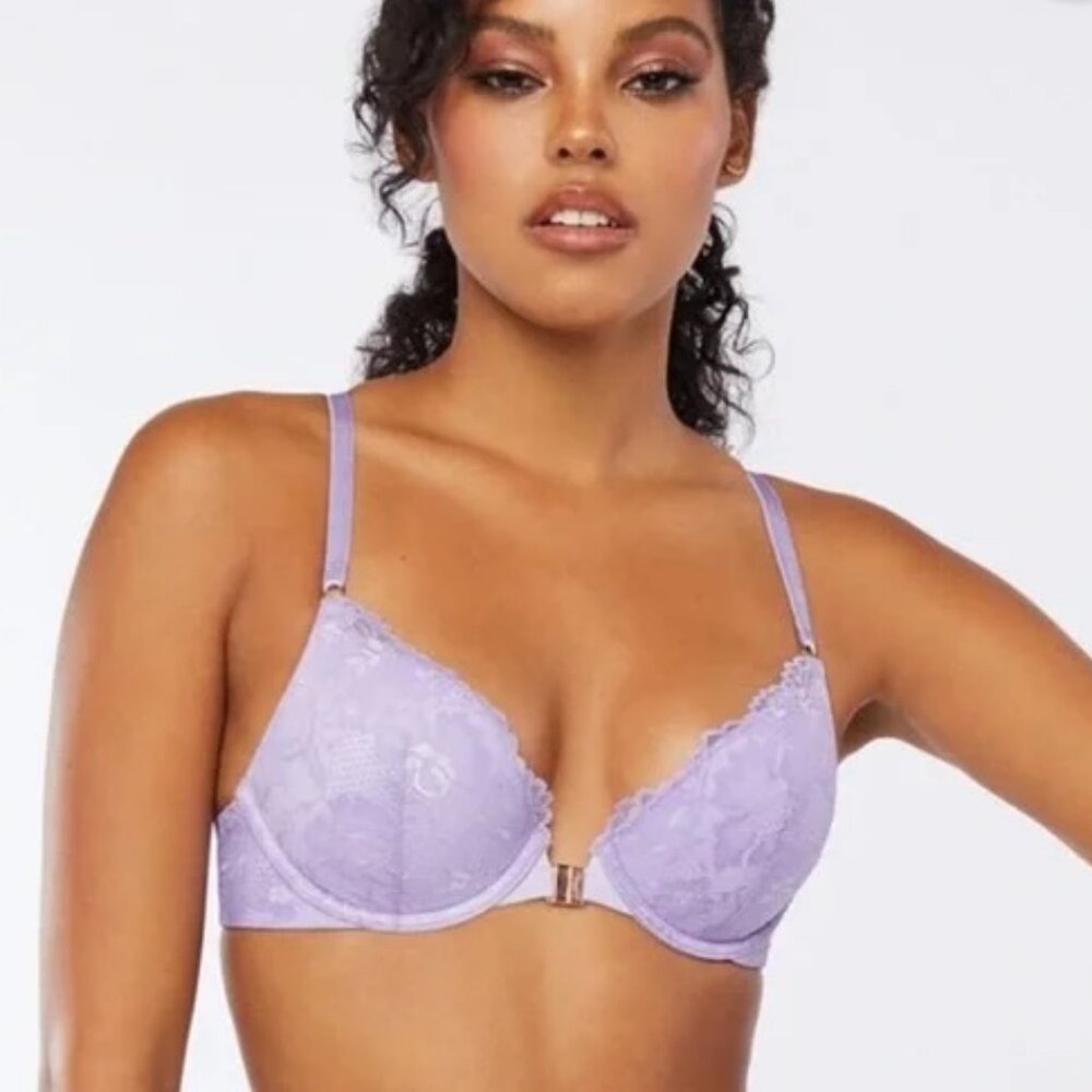 🎉LAST CALL🎉 Savage x Fenty Floral Lace Push Up Racerback Bra Lavender Size 32D